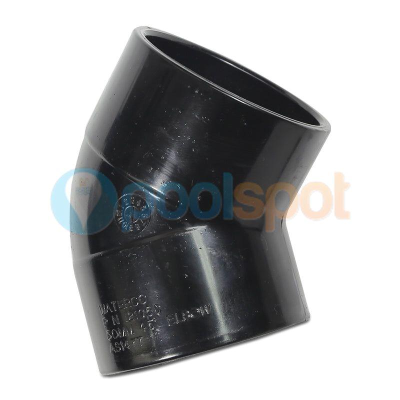 Elbow, 45, CAT 10 Pressure PVC Fitting, Black - Waterco