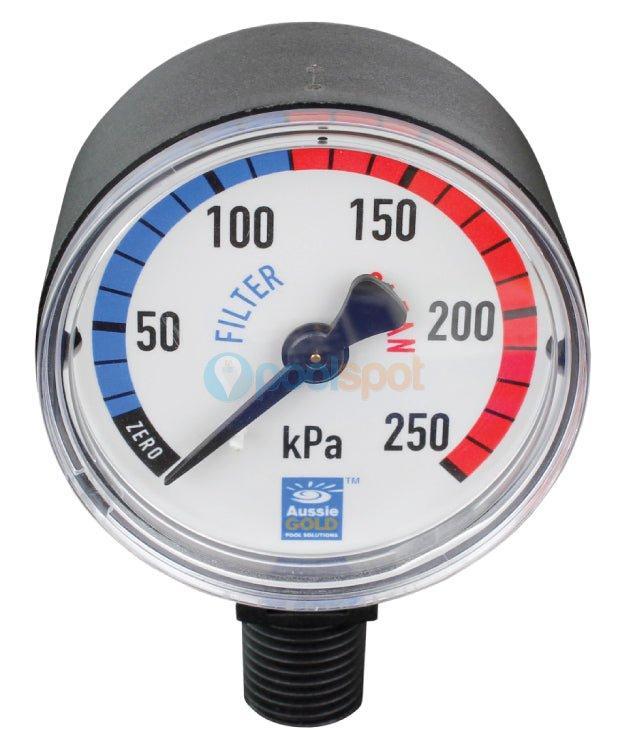 Pressure Gauge - Aussie Gold - Plastic - Lower mount
