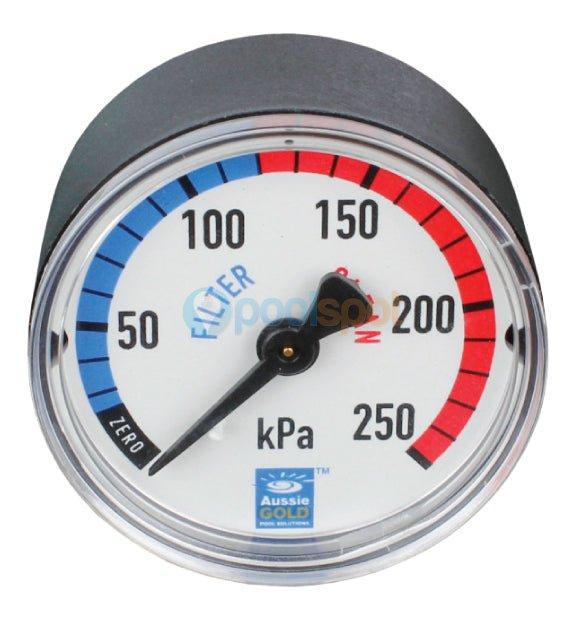 Pressure Gauge - Aussie Gold - Plastic - Centre rear mount