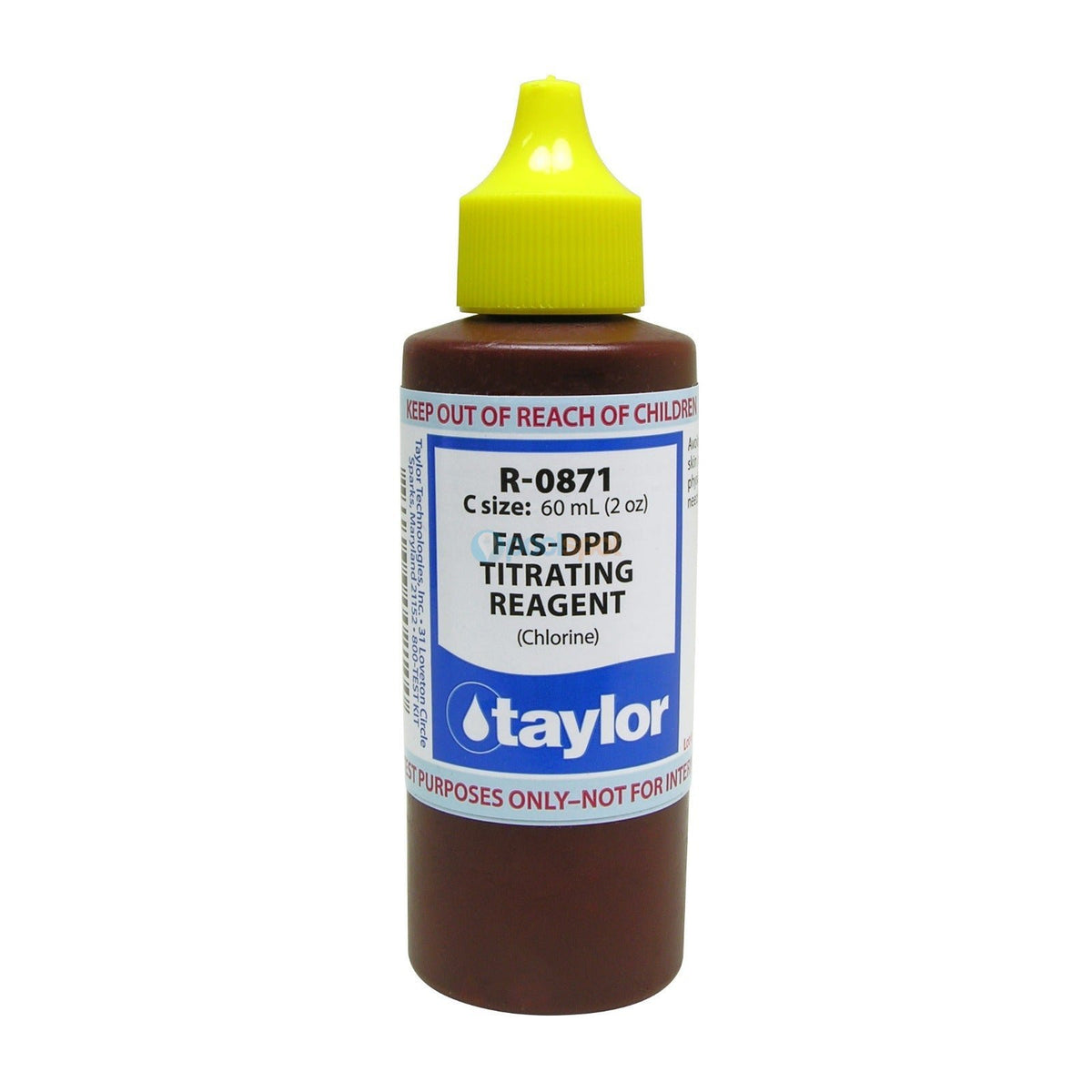 0871 FAS-DPD Titration Reagent for Chlorine R-0871, Taylor Technologies ...