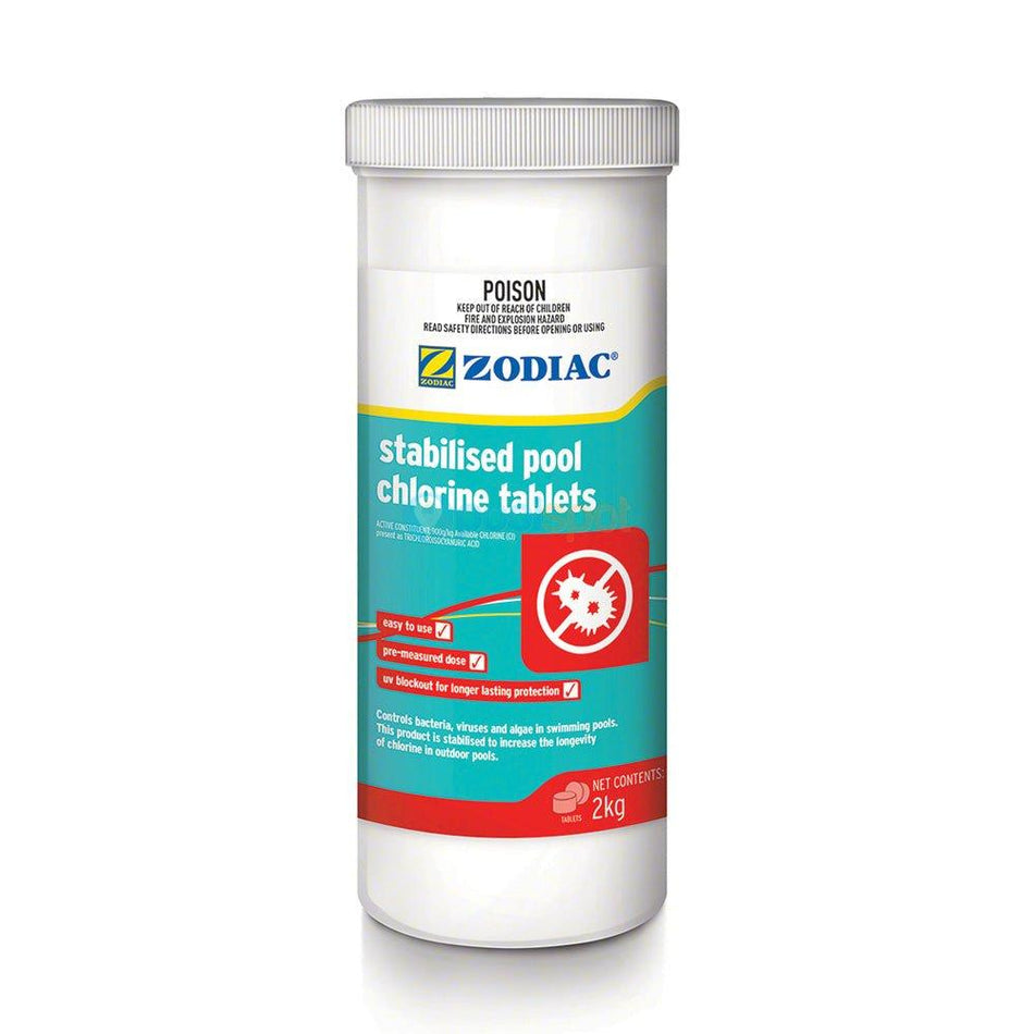 Stabilised Pool Chlorine Tablets, Zodiac
